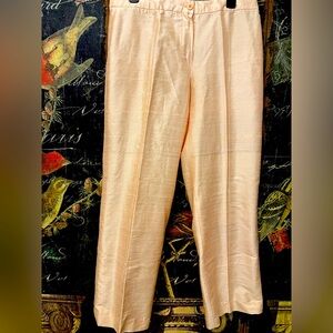 ARMANI Collezioni Silk Pants Pale Pink Trousers Sz 12 DESIGNER Made in Italy